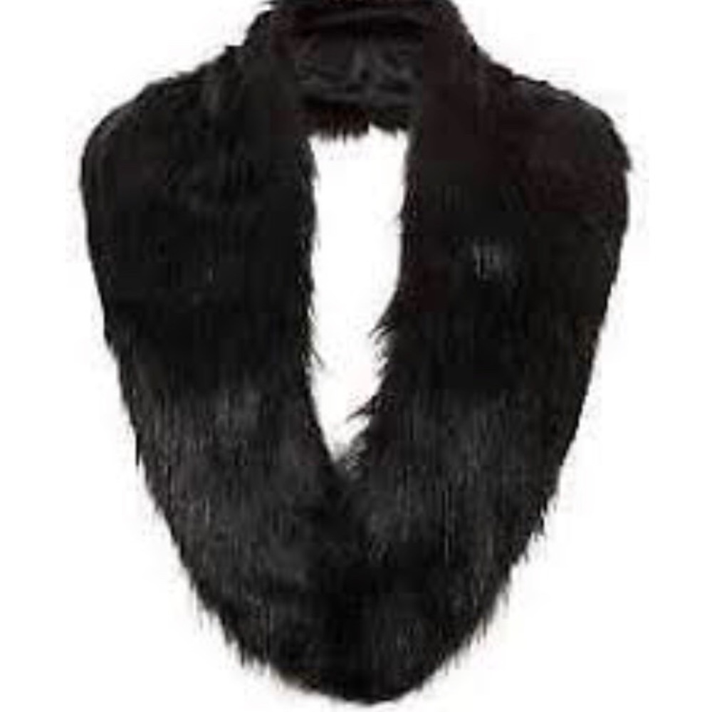 Black faux fur scarf